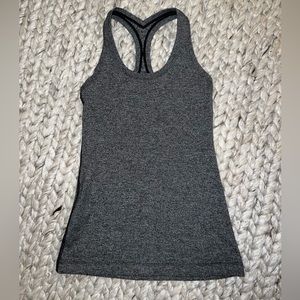 Lululemon Heathered grey and black tank top